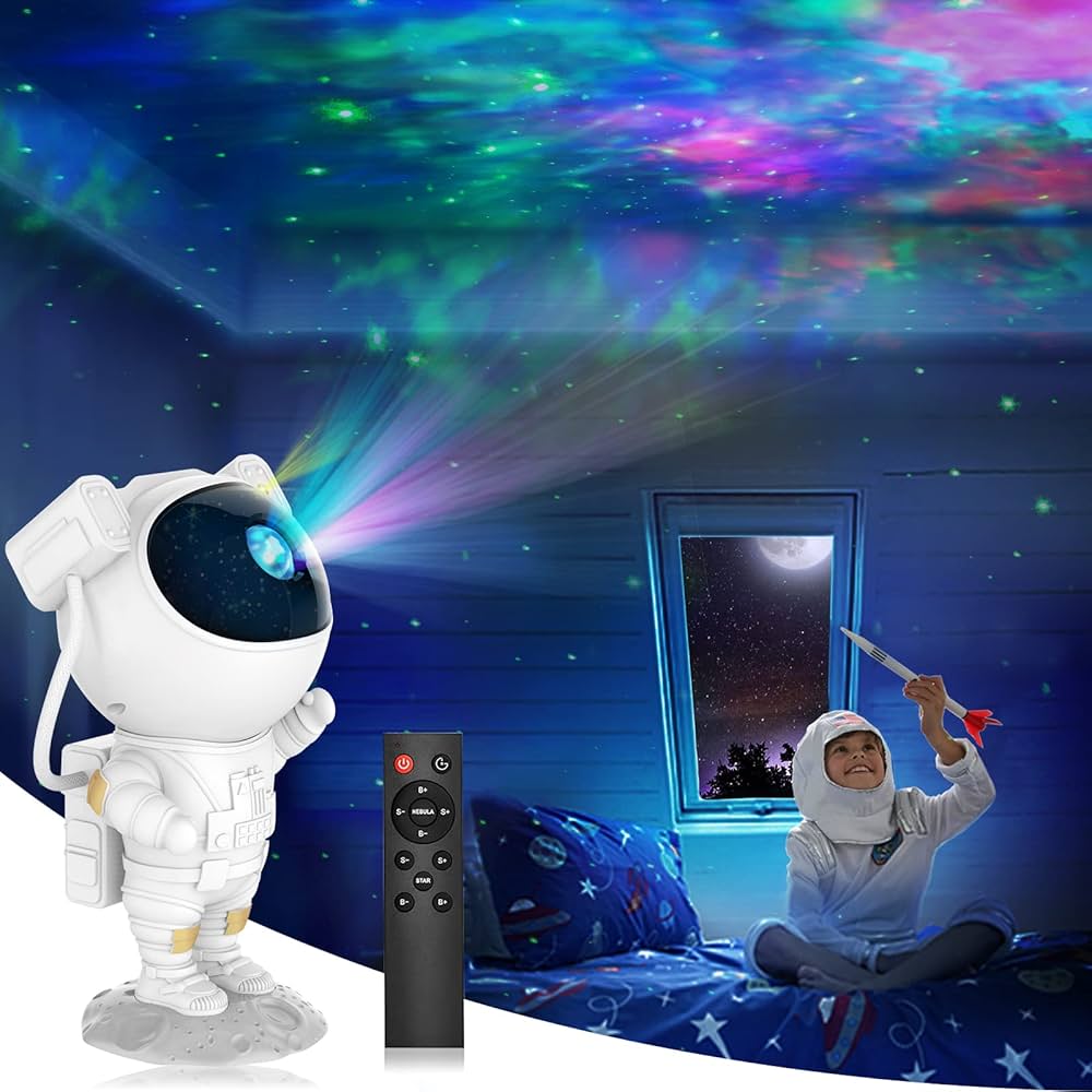Astronaut Starry Sky Galaxy Projector – Remote Control Nebula Night Light