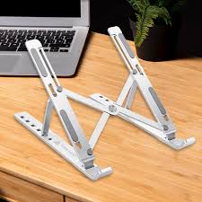 Adjustable Aluminum Laptop Stand – Portable Foldable Ergonomic Riser for All Laptops